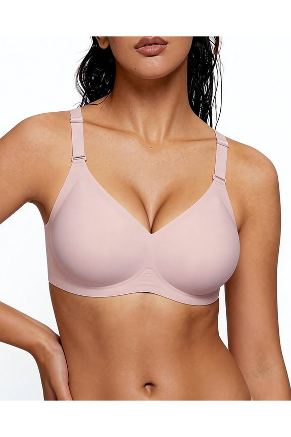 Womens Wireless Bras Comfortable Push Up Bra Seamless No Underwire Bra Full Support Lift Bralette Everyday Regular and Plus Size