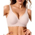 thumbnail image 1 of Finetoo Womens Wireless Bras Comfortable Push Up Petal Bra Seamless No Underwire Bra Full Support Lift Bralette Everyday Regular, 1 of 6