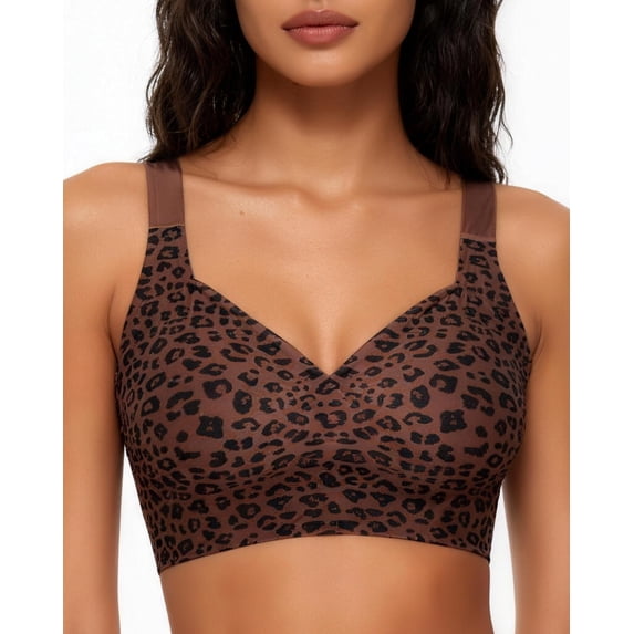 Finetoo Womens Wireless Jelly Bra Plus Size Supportive Seamless Bras Full Coverage Push Up Comfortable No Underwire Tshirt Bralette