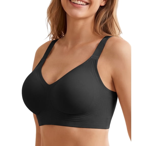 Finetoo Womens Wireless Jelly Bra Plus Size Supportive Seamless Bras Full Coverage Push Up Comfortable No Underwire Tshirt Bralette
