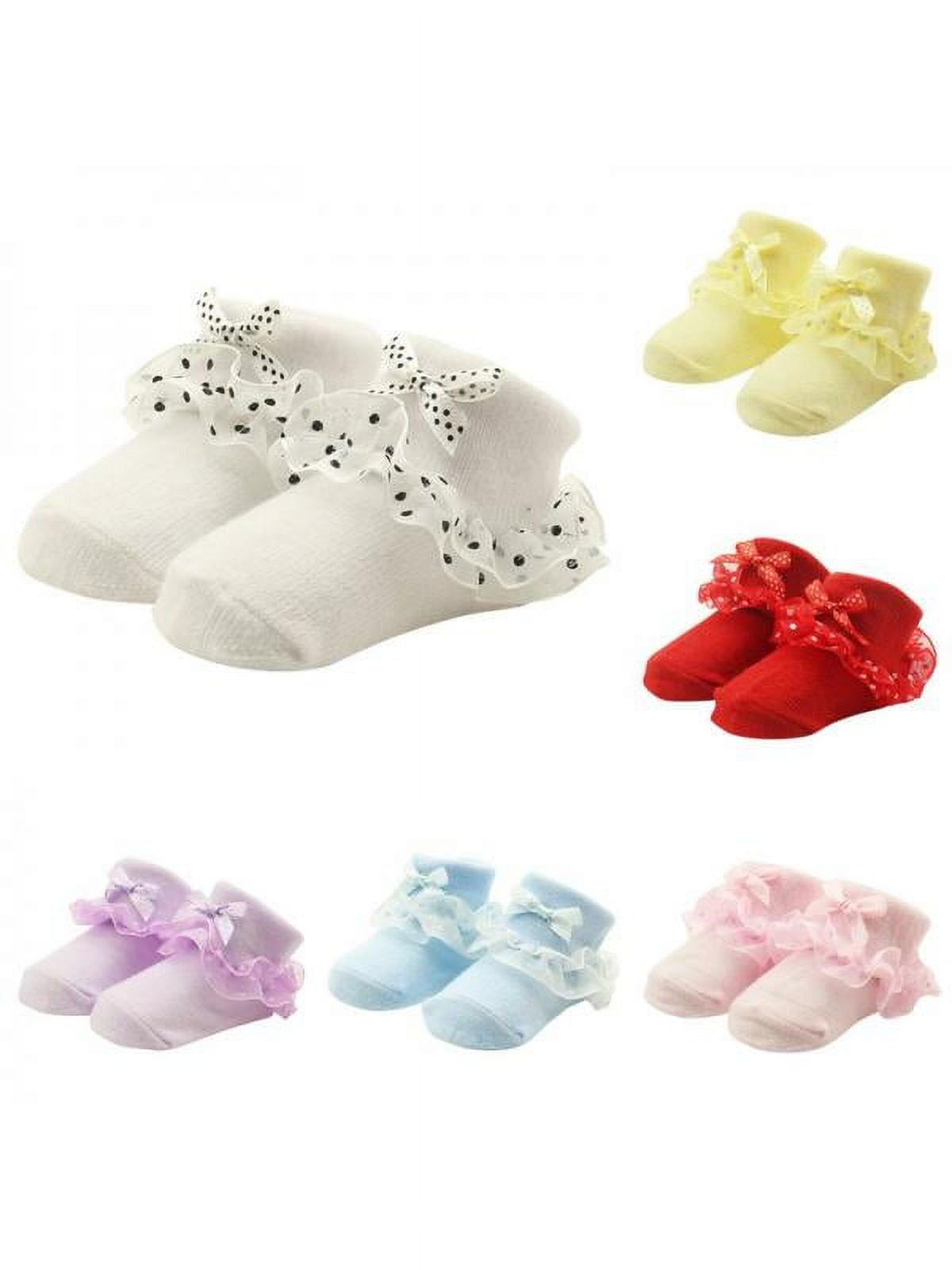Baby Girl Light Blue Lace Ankle Socks – Soft Cotton Fancy Wear