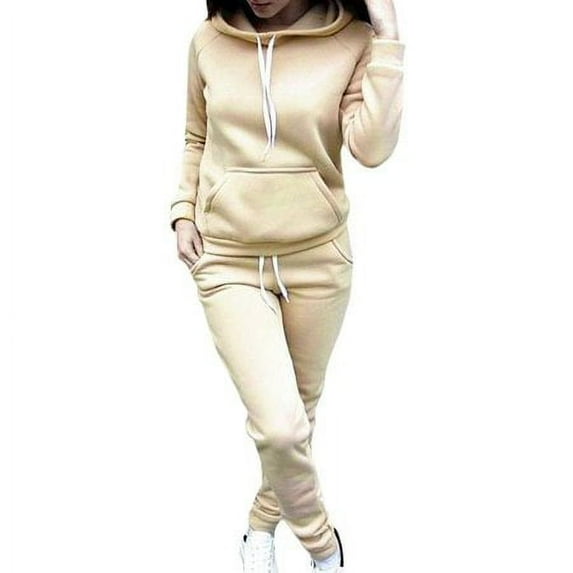 Finex 2Pcs Women Tracksuit Hoodies Sweatshirt + Pants Sets Athleisure Casual Sport Wear Suit