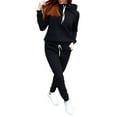 thumbnail image 1 of Finex 2Pcs Women Tracksuit Hoodies Sweatshirt + Pants Sets Athleisure Casual Sport Wear Suit, 1 of 3