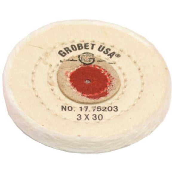 Finex Muslin Buff, 3" x 30 Ply, Leather Center, Item No. 17.75203