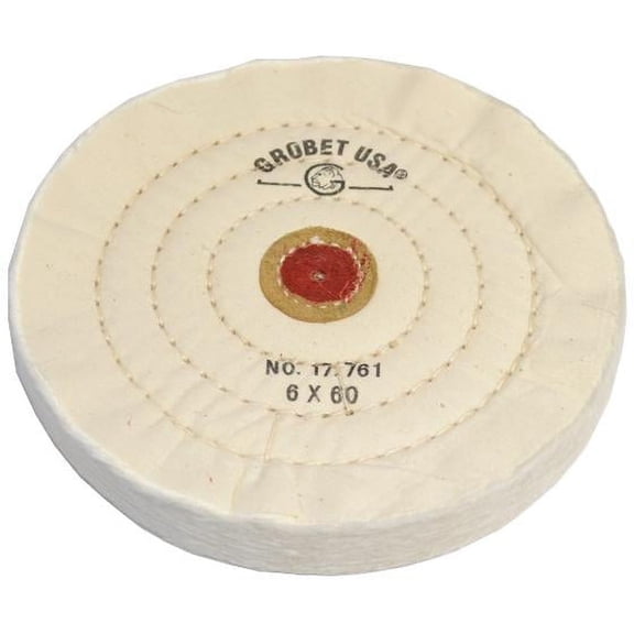 Finex Muslin Buff, 6" x 60 Ply, Leather Center, Item No. 17.761