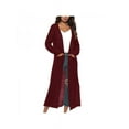 thumbnail image 1 of Finex Women Full Length Thick Maxi Cardigan Duster Long Sleeve Open Front Sweater Tops, 1 of 3