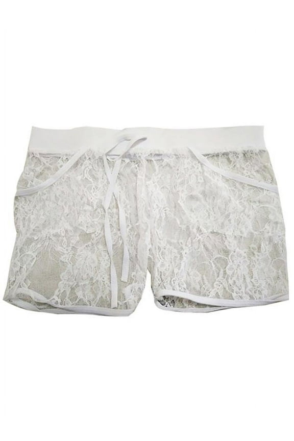Women Sexy Lace Floral Crochet Hollow Shorts Stretch Low Waist Pants