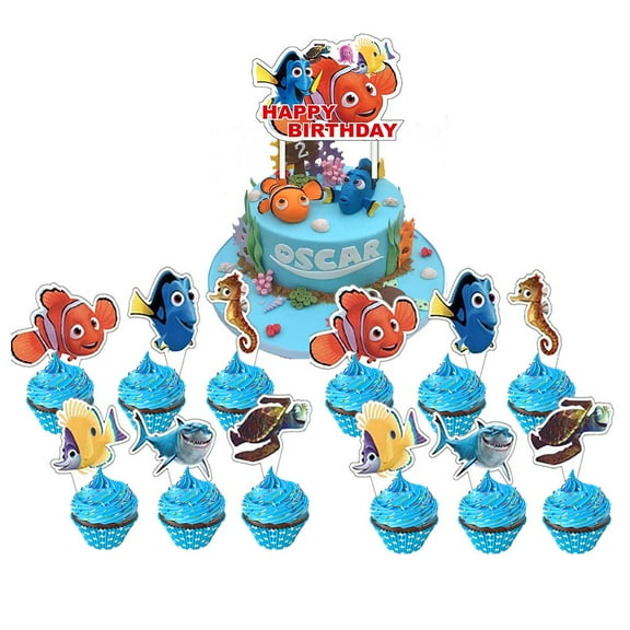 Fingding Nemo Cake Topper Cupcake Set Party Supplies Decoration Birthday Decor Kit