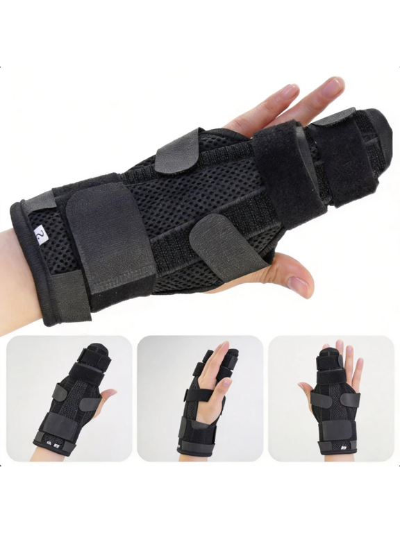 Finger Brace with Aluminum Support for Broken Pinky & Ring Finger Hand & Wrist Compression Sleeve