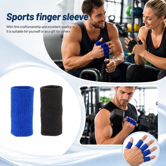 Finger Compression Sleeve Blue 2 X 0.5 Inch Elastic Support for Arthritis Swelling Basketball Sports 1 Pc Finger Protector for Joint Pain Relief Tendonitis Relief