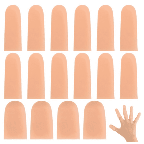 Finger Cots, 30 Pcs Gel Finger Protectors Finger Sleeves Finger Gloves Covers Fingertip Bandages for Finger Cracking, Dermatitis, Corns, Blisters
