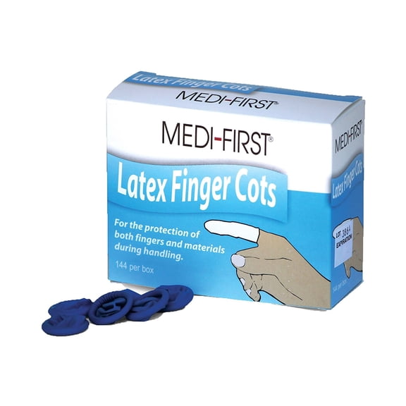 Finger Cots Blue Lrg