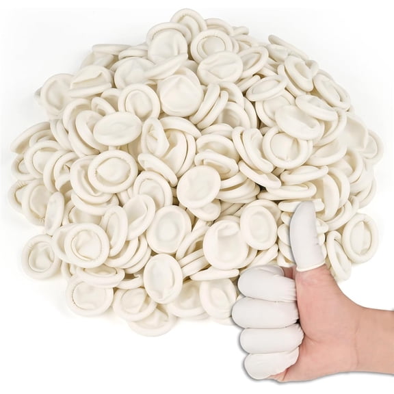Finger Cots Disposable, Medium Finger M code Protectors Thumb Gloves, Natural Latex Sleeves Covers Protection for Fingertips, Electronic Repair, Handmade (Approx.750PCS)