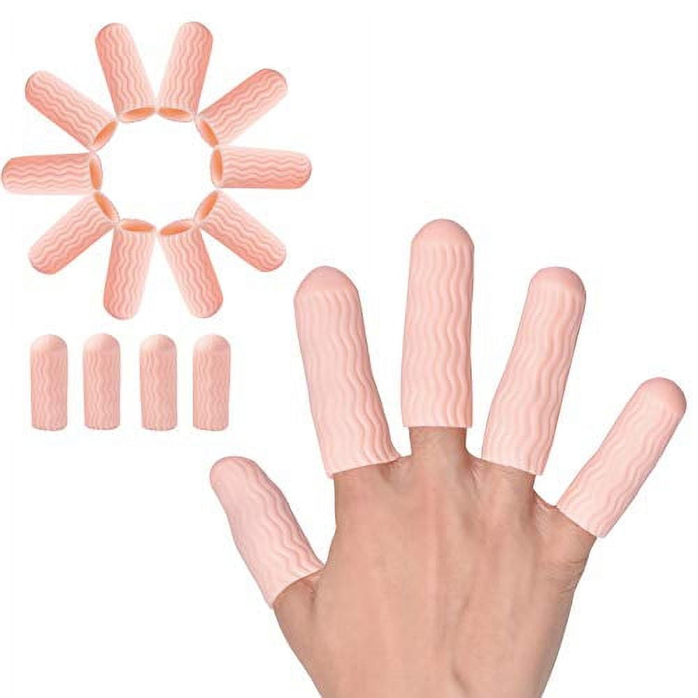 Finger Cots, Gel Finger Tips Protector, Finger Covers (14PCS, L size