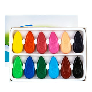 Toddler Crayons, Non-Toxic, 12 Colors Washable Safe Edible Crayons Crayons  Finger Grip Pens