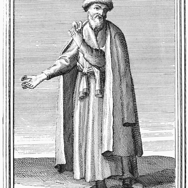 Finger Cymbals 1723. Na Coptic Priest With Finger Cymbals Used To