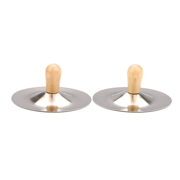 Finger Cymbals with Wooden Handles Mini Belly Dance Finger Cymbals Rhythm Beat Percussion Musical Instrument Kids Toy