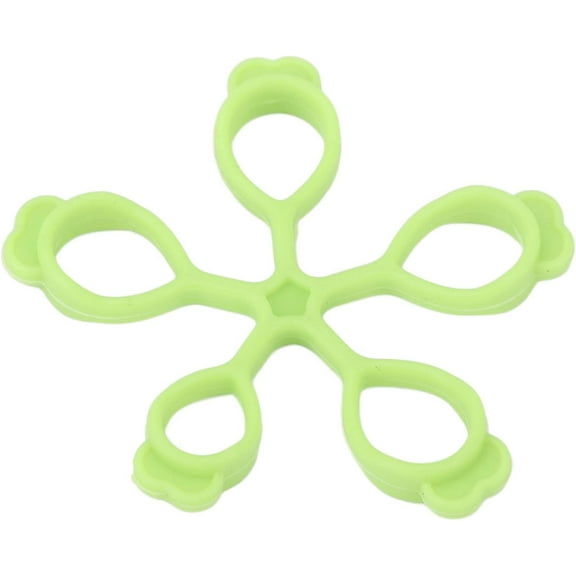 Finger Exerciser, Portable Forearm Train Silicone Finger Stretcher Flower Shape Decompression 5 Holes for Office (Light Green 6.6lb)