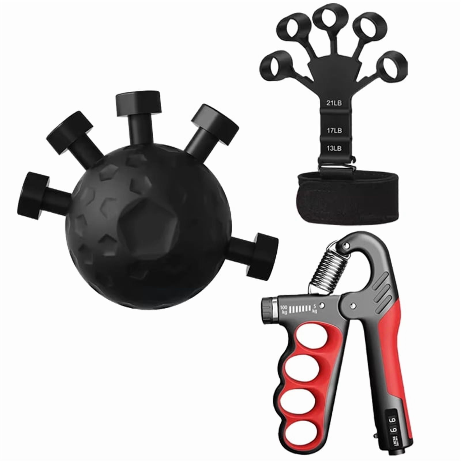 Finger Exerciser Trainer, Adjustable Hand Grip Strengthener for Rock Climbing and Fitness Training