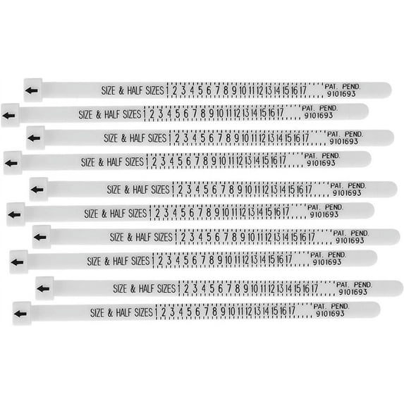 Finger Gauge Sizer, 10pcs, Beading & Jewellery-MakingJewellery-Making ToolsPlastic Jewelry Ring Finger Measure Gauge Sizer Size Tool Measuring Ruler Accessory
