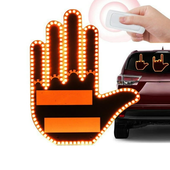 Finger Gesture Light, Funny Led Hand Sign with Remote,Hand Gesture Light for Car, Funny Road Rage Sign Lighting Light up Hand Signal Light Fun Cool Accessories Gadgets Men Women