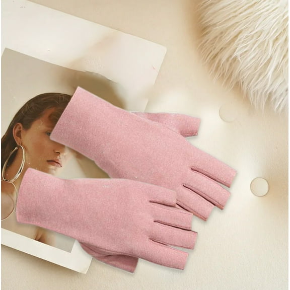 Finger Gloves,Half Gloves,Finger Less Gloves,Gloves Without Fingertips,Typing Gloves For Cold Office,Velvet Glove Women Winter Warm Half Finger Touchscreen Cold Protection Outdoor Gloves
