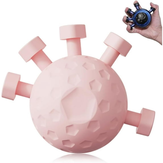 Finger Grip Strengthener, 2025 New Hand Grip Strengthener Finger Exerciser Gripper Tool, Upgrade Grip Exerciser Hand Strengthener Adjustable Hand Grip Silicone Grip Strength Trainer(Pink)