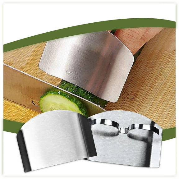 Finger Guard - 2.6"x1.8" Stainless Steel Anti-Cut Protector for Dicing & Cutting, Adjustable Knife Guard for Safe Vegetable Meat & Fruit Slicing, Left Right Hand Use