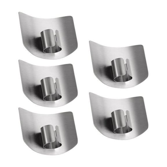 Finger Guard Vegetable Cutter - Stainless Steel Hand Protector, Ergonomic Adjustable Loop, Kitchen Safety Tool, Slicing Aid for Left or Right Hand Users