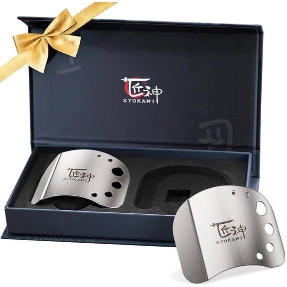 Finger Guards for Cutting Food, Protects Womens Fingers and Nails, Ideal Gift for Her, Mom or Wife, 2 Stainless Steel Finger Protectors with Herb Stripper, Adjustable Size