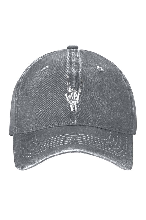 Finger Guitar Print Vintage Wash Dad Hat Adjustable Curved Brim Baseball Cap,Casual Outdoor Sports Fishing Cap for Men and Women