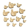 thumbnail image 1 of Finger Gun Hand Pointing Wood Mini Charms Shapes DIY Craft Jewelry - With Hole - 12mm (26pcs), 1 of 7