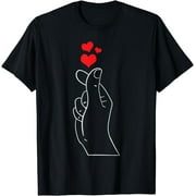 Finger Heart Korean K-Pop Fan K-Drama Oppa Lover T-Shirt