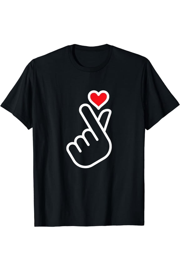 Finger Heart Shape Cute Asian Kpop Style Finger Shape Heart T-Shirt