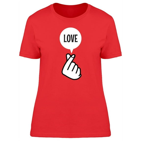 Finger Heart Sign With A Text T-Shirt Women -Image by Shutterstock, Female Medium