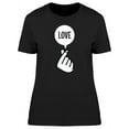 thumbnail image 1 of Finger Heart Sign With A Text T-Shirt Women -Image by Shutterstock, Female x-Large, 1 of 2