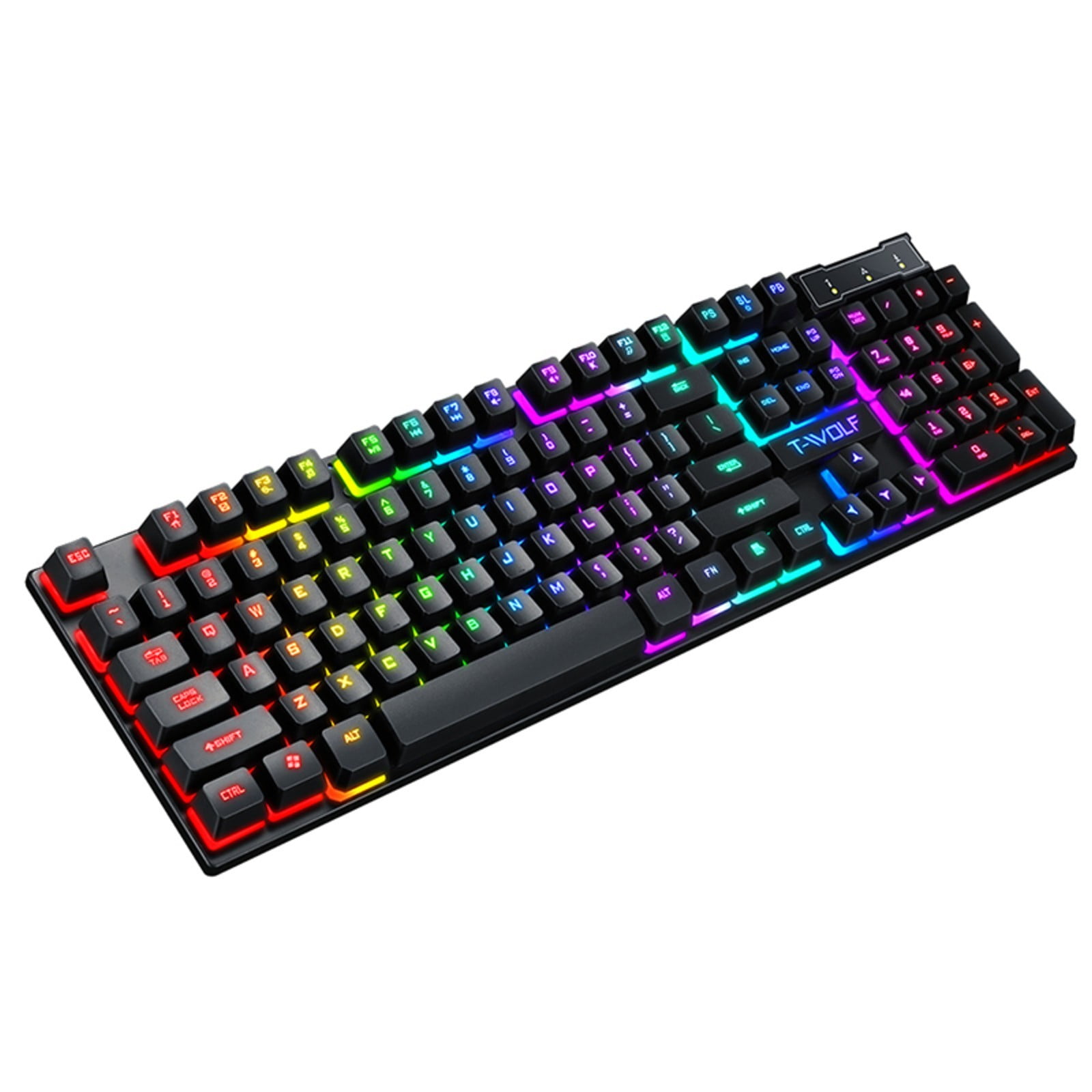 Finger Keyboard RGB Backlit Membrane Gaming Keyboard With Multimedia