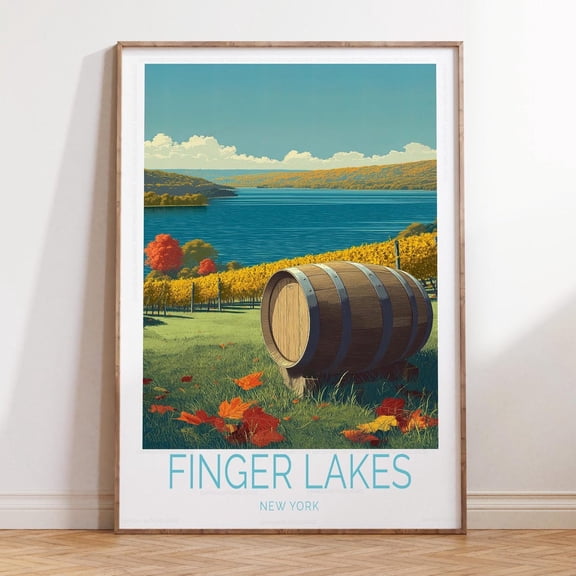 Finger Lakes New York Rural Nature Wall Art, Unframed Paper Print Size 8x12