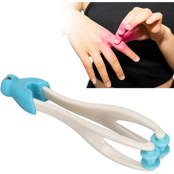Finger Massager Dual-Sided Hand Massage Roller Tool for Arthritis and Carpal - Stress Relief, and Pain Relief (Blue)