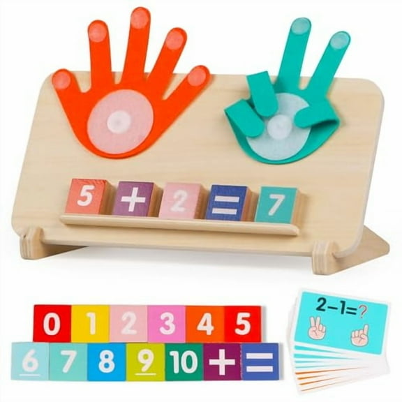 Finger Math Manipulatives Number Counting Blocks,Montessori Educational Math Toys for Toddlers 3-6,Preschool Number Learning Toys for Boy & Girl Age 3,4,5 Years Old (Single Side Edition)