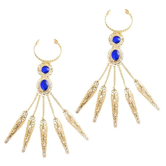 Finger Nail Tip Claw Ring Full Finger Set Metal Fingernail Claw for Dance Party