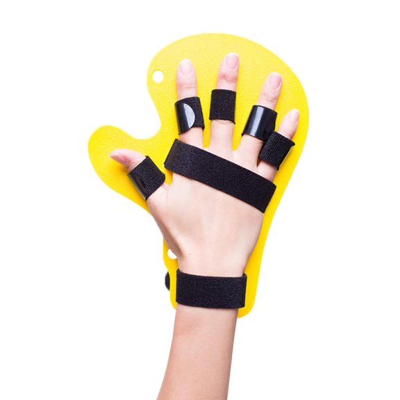 Finger Orthotics, Extended Type Fingerboard Stroke Hand Splint Training Support Fit Finger assisted rehabilitation finger board for Splint Apoplexy Hemiplegia Right Left Men Women Yellow