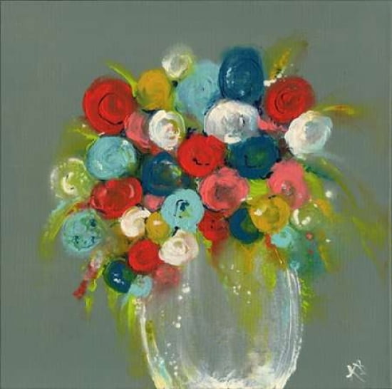 Finger Painting Gray Canvas Art - Amber Berninger (24 x 24)