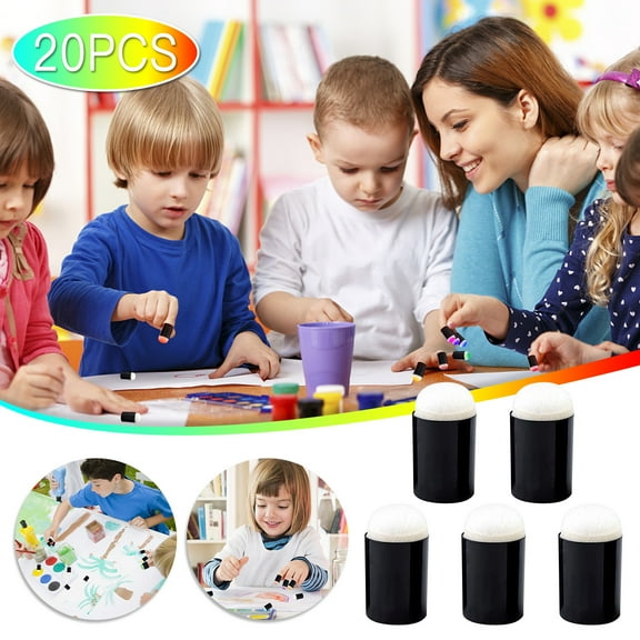 Finger Painting Sponge Under $5! Yannianjz Finger Painting Sponge, 20PCS Finger Sponge Painting Tool, Foam Daubers for Ink Chalk, Art Craft Tool forkids, Sponge Applicator for Paper Designs