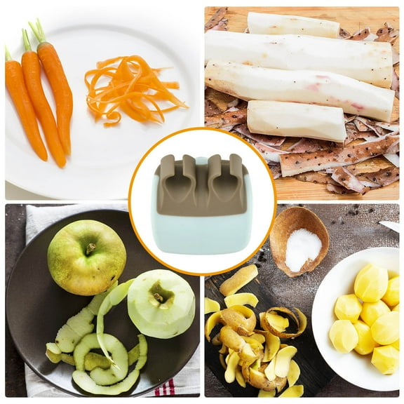 Finger Peeler Vegetable Peeler Tool Ergonomic 2-Finger Vegetable Peeler - Stainless Steel Blade Safe Fruit Potato Carrot Peeler Kitchen Gadget Gray