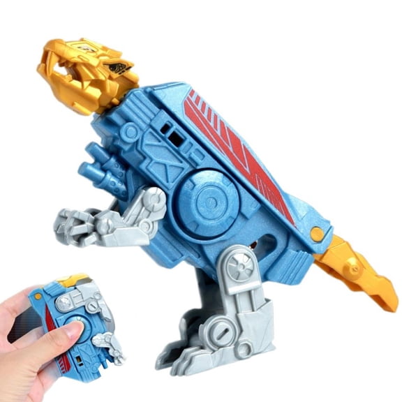 Finger-Pointing Dinosaur, Mechanical Finger-Pointing Transforming Tank Robot, Gyro Dual-Form Finger-Tip Gyroscope Toy Rotation - Blue