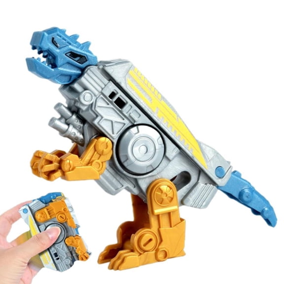 Finger-Pointing Dinosaur, Mechanical Finger-Pointing Transforming Tank Robot, Gyro Dual-Form Finger-Tip Gyroscope Toy Rotation - Silver