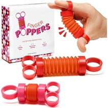 Finger Poppers Pop It Fidget Toy Ring - Fidget Tubes for Adhd, Anxiety, Fine Motor, Play Therapy, Sensory Toy - Finger Exercise Muscle Building - Pop Tubes Mini Fidget Toys for Adults and Kids