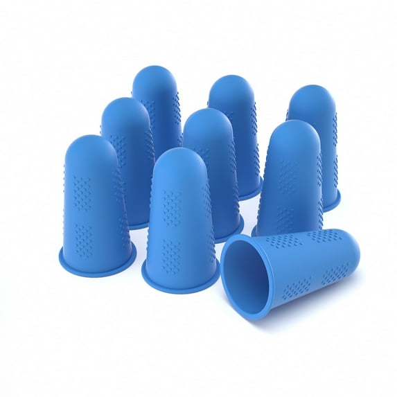 Finger Protectors,1 Pieces, Silicone Finger Protectors, 3 Sizes Rubber Fingers Thimble Protectors Guard Tips Caps Pads Cover for Hot Glue Gun | Embroidery | Sewing | Cutting| Sorting Task - Blue