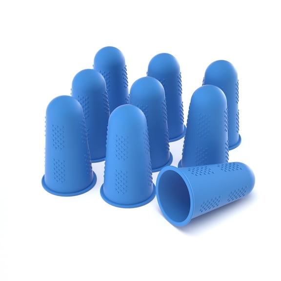 Finger Protectors,1 Pieces, Silicone Finger Protectors, 3 Sizes Rubber Fingers Thimble Protectors Guard Tips Caps Pads Cover for Hot Glue Gun | Embroidery | Sewing | Cutting| Sorting Task - Blue
